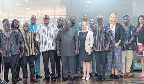 Julius Debrah (arrowed), Chief of Staff, with other dignitaries after the meeting 