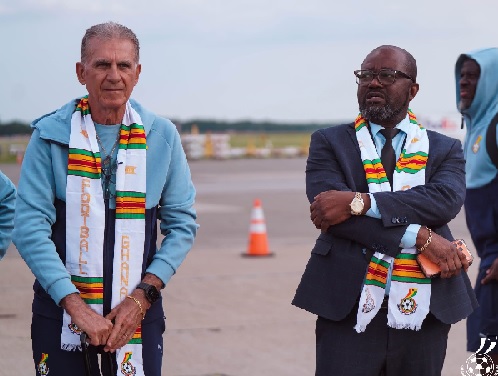 Kurt Edwin Simeon-Okraku, GFA President with Carlos Queiroz, Black Stars Coach