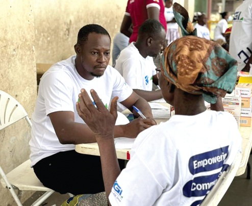 A beneficiary undergoing health screening