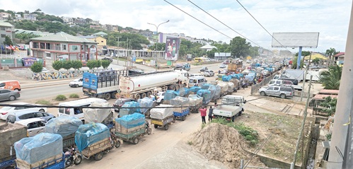 Hundreds of tricycles populary called Aboboyaa carrying solid waste to a dumping site at McCarthy Hill occupy sections of the service road adjoining the Kasoa–Mallam Highway, creating congestion and disrupting the free flow of traffic