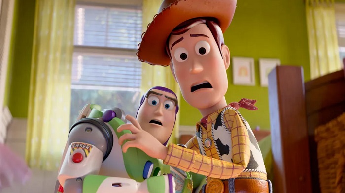 Tom Hanks's Woody (right) and Tim Allen's Buzz are back but facing a new threat