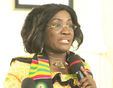 Patience Baffoe-Bonnie (left), Director-General, Ghana Prisons Service, addressing the female officers