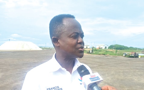 Francis Buamah, CEO, Electrochem Ghana Ltd, speaking to the media