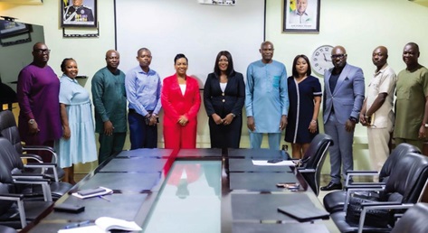 COP Lydia Yaako Donkor (5th from left), Director-General, CID, Maame Samma Peprah (6th from right), Registrar of Companies, and their teams