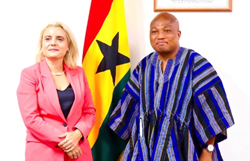 Simone Giger, (left), Swiss Ambassador to Ghana, Togo and Benin, with Samuel Okudzeto Ablakwa, Minister of Foreign Affairs 