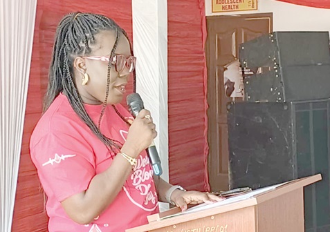 Dr Esther Priscilla Biama Danquah, Kpone Katamanso Municipal Health Director, speaking at the event