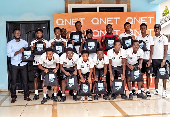 Samuel Inkoom Academy receives equipment from QNET