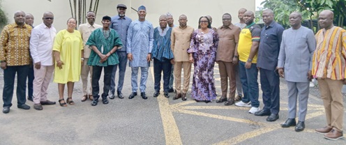 Muntaka Mohammed-Mubarak (7th from left), Minister for the  Interior, COP Razak Abdul-Osman (6th from left), National Security Coordinator, with the regional ministers  after the opening of the capacity building training for regional ministers on the new National Security and Intelligence Agencies Act