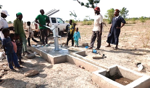 A newly constructed hand pump borehole at Lalitani A newly constructed hand pump borehole at Lalitani