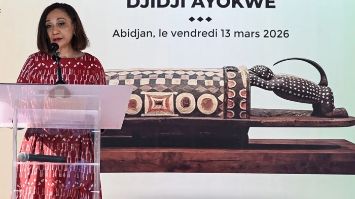 ‎"This is a historic day with lot of emotions," Ivory Coast's Culture Minister Françoise Remarck (above) told the BBC