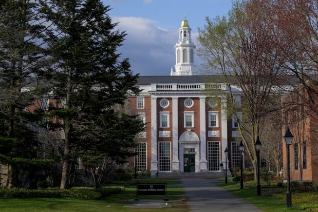 A view of the Business School campus of Harvard University in Cambridge, Massachusetts, U.S., April 15, 2025. REUTERS/Faith Ninivaggi/File Photo