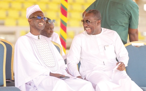 Johnson Asiedu-Nketia (left) in a heartwarming moment with Alexander Afenyo-Markin (right), Minority Leader of Parliament, during the Eid celebrations Johnson Asiedu-Nketia (left) in a heartwarming moment with Alexander Afenyo-Markin (right), Minority Leader of Parliament, during the Eid celebrations