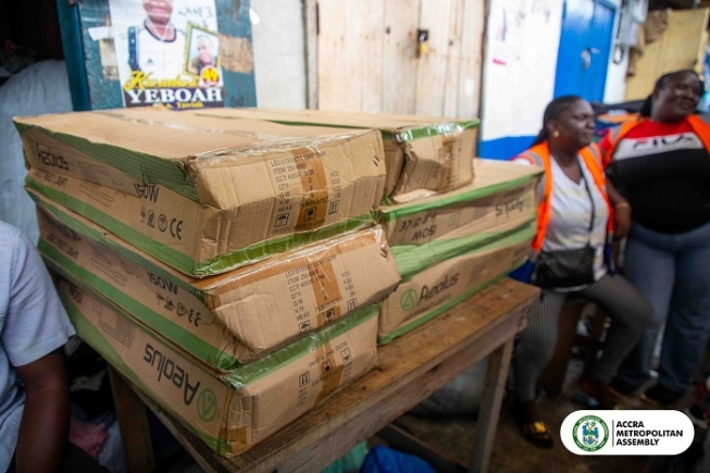 AMA hands over streetlights to Kantamanto Market to improve visibility and security for traders