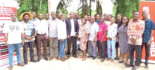 Dignitaries and journalists after the training at Abesim