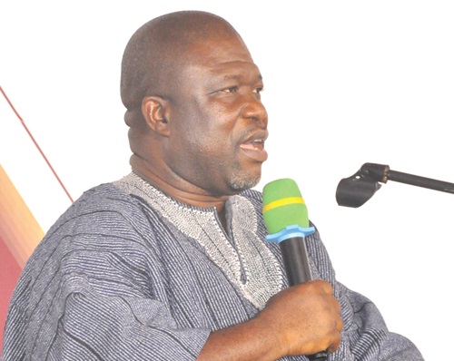 James Gunu (left), Volta Regional Minister, addressing a section of the conference participants