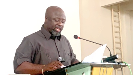 Richard Ofori-Agyeman Boadi, the Chief Executive, KMA, delivering his address at the meeting