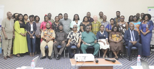 Members of the Ghana Federation of Disability Organisations, Ghana Journalists Association, and participants after the event. Picture: EDNA SALVO KOTEY