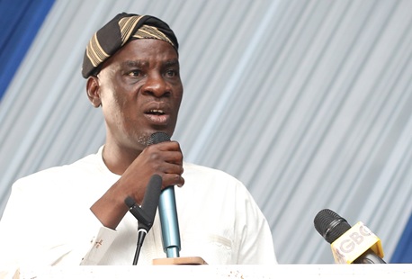 Haruna Iddrisu (Inset), Minister of Education, addressing the graduating students Picture: BENEDICT OBUOBI