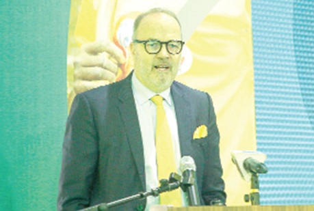 John Mikal Kvistad (inset), Norwegian Ambassador to Ghana, addressing participants in the event. Picture: CALEB VANDERPUYE