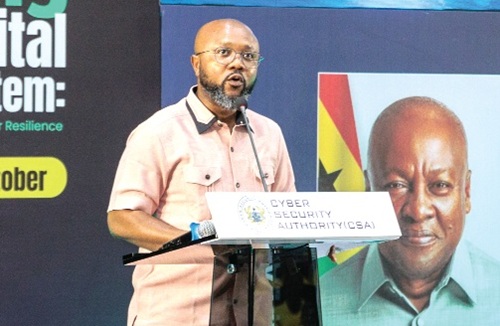Divine Selase Agbeti, Director-General of the Cyber Security Authority, speaking at the event