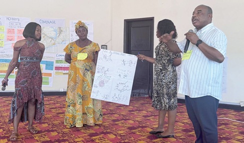 Some of the participants making a presentation at the forum