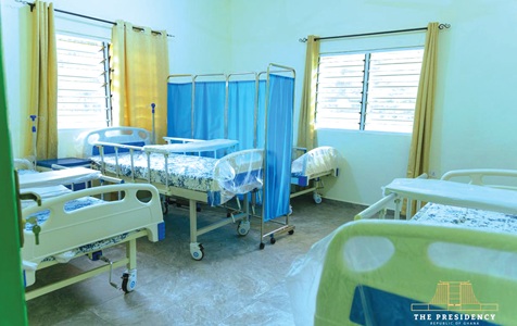 President John Dramani Mahama inspected the CHPS Compound at Ahyiaem