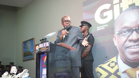 Alban Sumana Kingsford Bagbin, Speaker of Parliament, speaking at the event in Accra