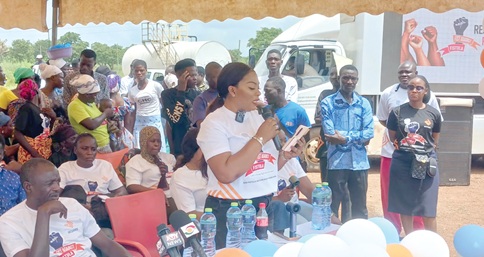 Beverlyn Quaynor, Group Head of Commercial Banking at Access Bank, speaking at the community durbarBeverlyn Quaynor, Group Head of Commercial Banking at Access Bank, speaking at the community durbar