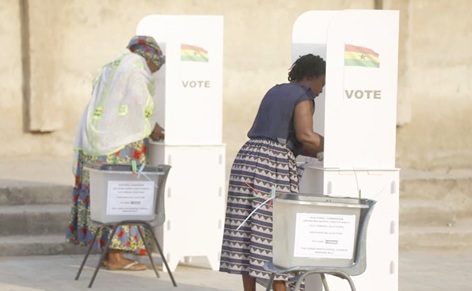 Some women casting their ballot in an election