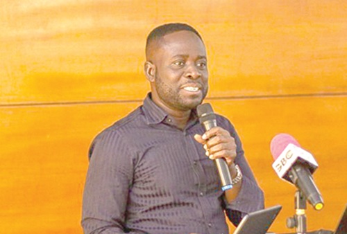 Prof. Reginald Adjetey Annan (left), Professor of Public Health Nutrition at the Kwame Nkrumah University of Science and Technology, addressing the symposium. Picture: CALEB VANDERPUYE