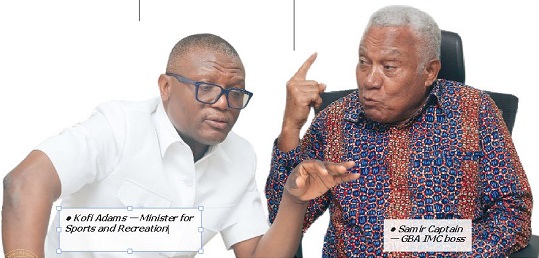 Kofi Adams — Minister for Sports and Recreation and Samir Captain — GBA ImC boss
