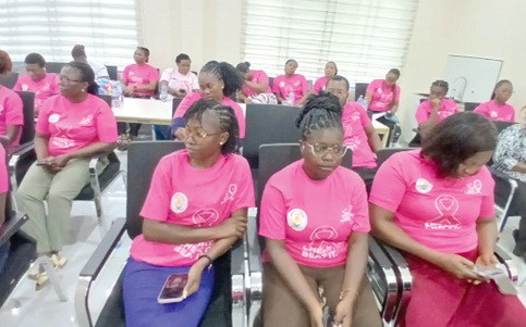 Doctors and nurses at the breast cancer launch in Koforidua Doctors and nurses at the breast cancer launch in Koforidua