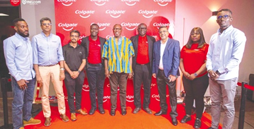 Executives from Colgate West Africa and Melcom Group with Dr Clement Apaak (middle), the Deputy Minister of Education, at the official launch of the Colgate-Melcom Scholarship Campaign. With them are Richard Forwag (4th from right), General Manager, Colgate West Africa, and Edward Sonkor (6th from right), Country Lead, Colgate Ghana