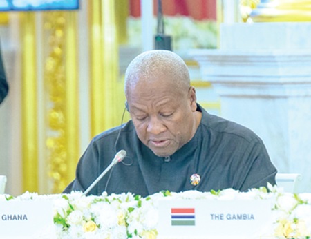 President John Dramani Mahama speaking at the event