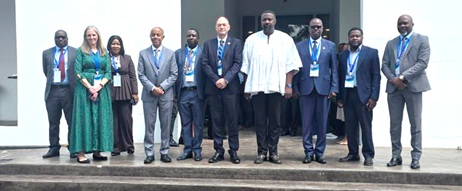 Dr Abdulkarim Seid (4th from left),  Project Lead for Water Secure Africa, Ethiopia and East Africa, John Dumelo( 4th from right) , Deputy Minister of Food and Agriculture, and other dignitaries after the opening