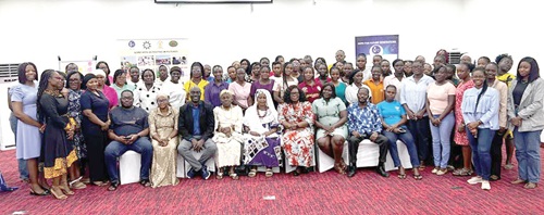 Cecilia Senoo (4th from right), Executive Director, HFFG,  with stakeholders and participants after the meeting