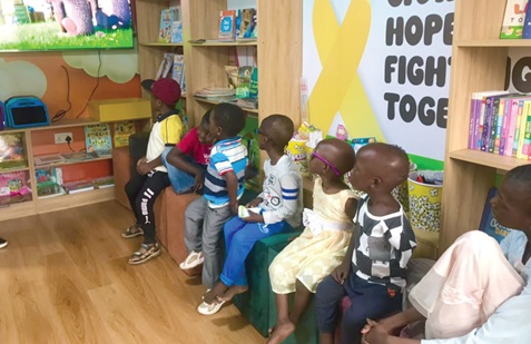 Children happily seated in the hub. Picture: ESTHER ADJORKOR ADJEI