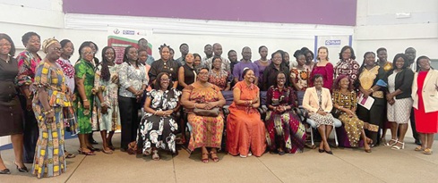 Patricia Blankson Akakpo (seated left), Executive Director of NETRIGHT, Francoise Nduwimana, Head of Corporation, Global Affairs Canada, and other dignitaries and stakeholders at the public forum 