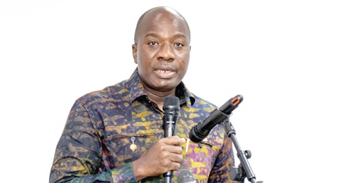 Mahama Ayariga — Minister of Local Government,  Chieftaincy and Religious Affairs, speaking at the event
