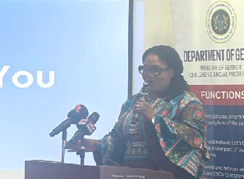 Dr Agnes Naa Momo Lartey, Minister of Gender, Children and Social Protection, addressing attendees