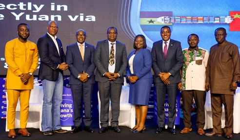 Ato Afful (2nd from left), Managing Director, Graphic Communications Group Ltd, with Kwamina Asomaning (3rd from left), Chief Executive of Stanbic Bank Ghana; Musah Abdallah (3rd from right), Dr Paa Kwesi Eduaful Abaidoo (2nd from right), Sustainability Manager, Miniplast LTD; and some dignitaries after the Graphic/Stanbic Bank Breakfast Meeting. Picture: ELVIS NII NOI DOWUONA Ato Afful (2nd from left), Managing Director, Graphic Communications Group Ltd, with Kwamina Asomaning (3rd from left), Chief Executive of Stanbic Bank Ghana; Musah Abdallah (3rd from right), Dr Paa Kwesi Eduaful Abaidoo (2nd from right), Sustainability Manager, Miniplast LTD; and some dignitaries after the Graphic/Stanbic Bank Breakfast Meeting. Picture: ELVIS NII NOI DOWUONA