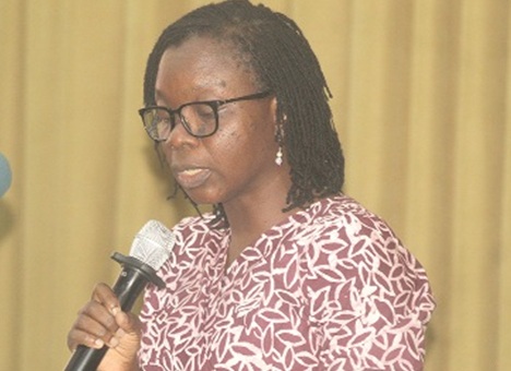 Prof. Akosua Keseboa Darkwah, Chairperson of the CPCR Steering Committee, presenting the Civil Society Position Paper on Constitutional Reforms