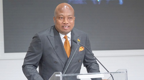 Samuel Okudzeto Ablakwa, Minister of Foreign Affairs, addressing participants in the Next Steps High-Level Conference on Reparatory Justice in New York, USA