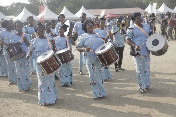 Women displaying their brass band skills during the festival