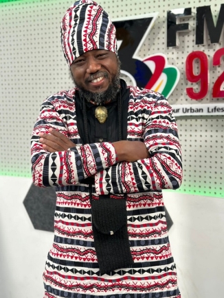 Blakk Rasta on wrap scarf