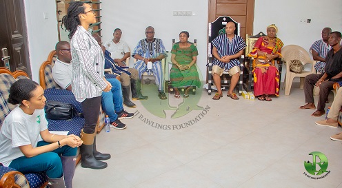 Yaa Asantewaa Agyeman-Rawlings briefing Togbe Nego and his elders Yaa Asantewaa Agyeman-Rawlings briefing Togbe Nego and his elders