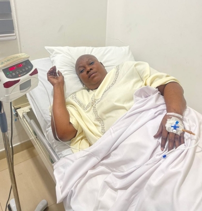 Ms Ruth Adjorlolo resting after surgery
