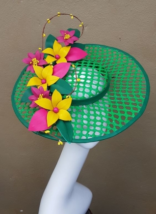 full green wide rim hat