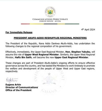 Statement from Eugene Arhin Statement from Eugene Arhin