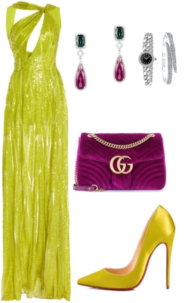 green maxi outfit